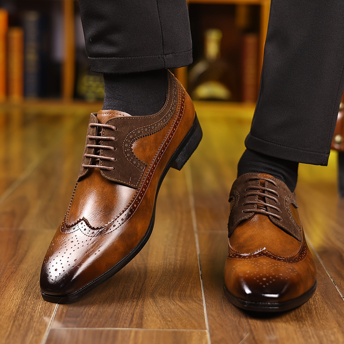 Alessandro | Men's Two-Tone Wingtip Brogue Oxford Shoes