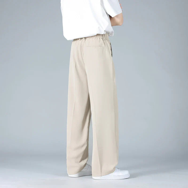 Vallier | Men's Wide Leg Pleated Straight Leg Trousers