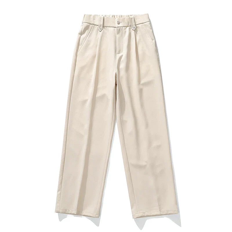 Vallier | Men's Wide Leg Pleated Straight Leg Trousers