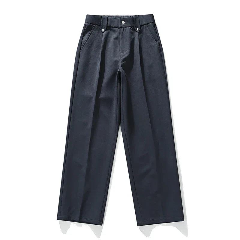 Vallier | Men's Wide Leg Pleated Straight Leg Trousers