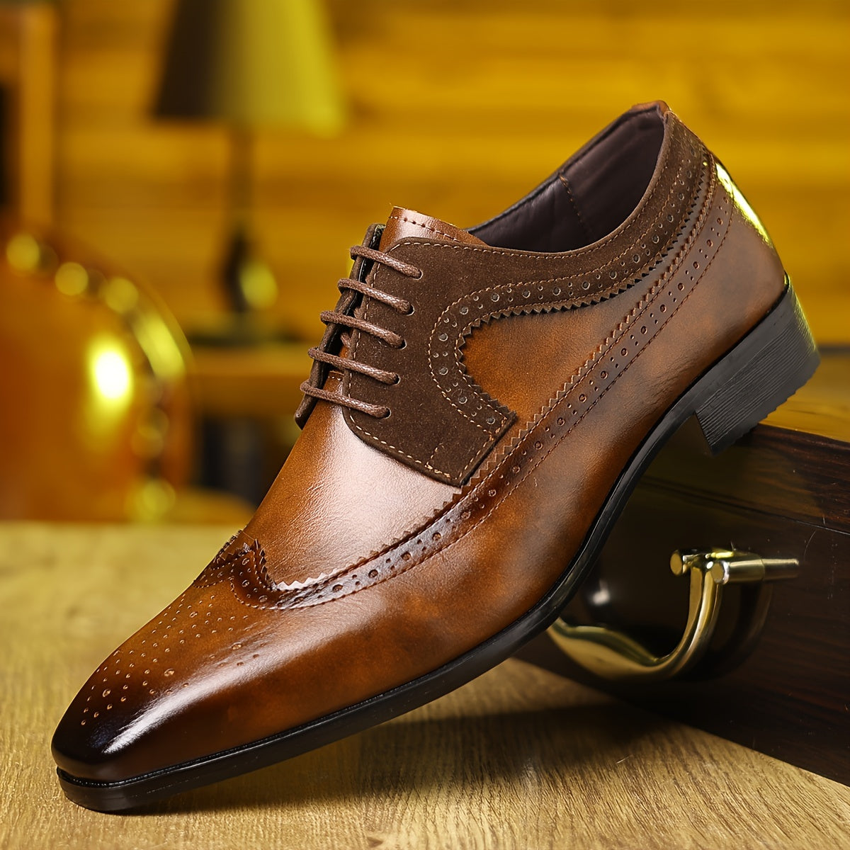 Vincent | Men's Two-Tone Wingtip Brogue Oxford Shoes